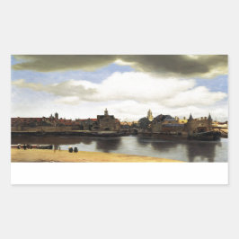 Aussicht auf Delft von Johannes Vermeer Rechteckiger Aufkleber