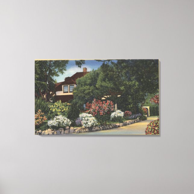 Aussicht auf den "Bauernhof", Carole Lombard's Hou Leinwanddruck (Vorderseite)