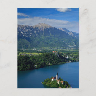 Aussicht auf den Bled-See von Mala Osojnica Postkarte