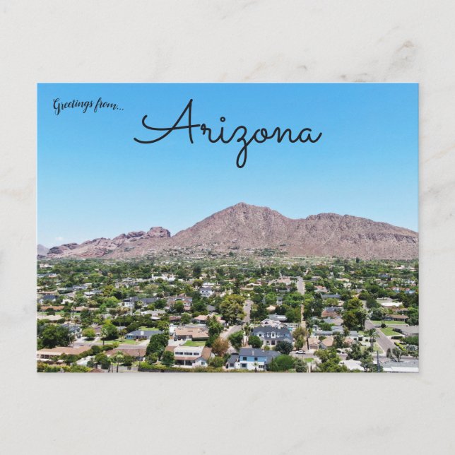 Aussicht auf den Camelback Berg von Phoenix Arizon Postkarte (Vorderseite)
