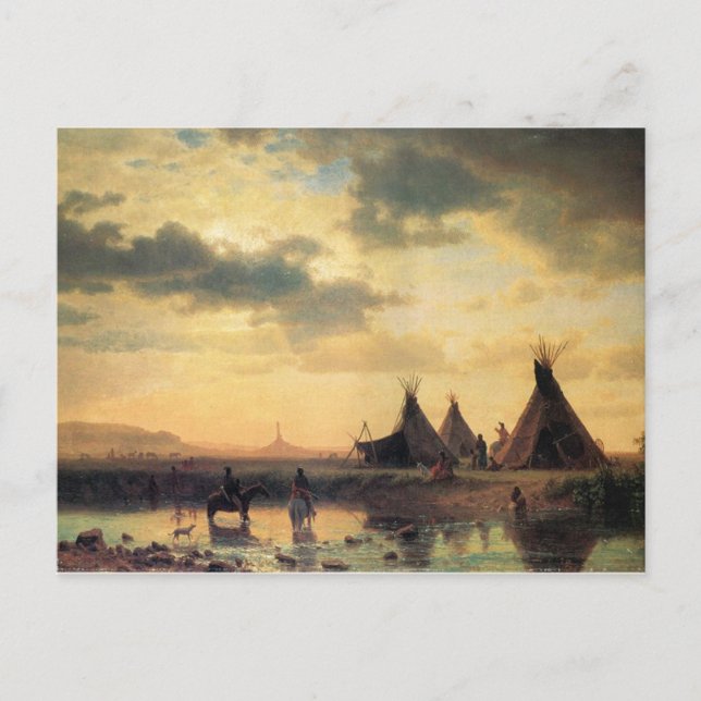 Aussicht auf den Chimney Rock von Albert Bierstadt Postkarte (Vorderseite)
