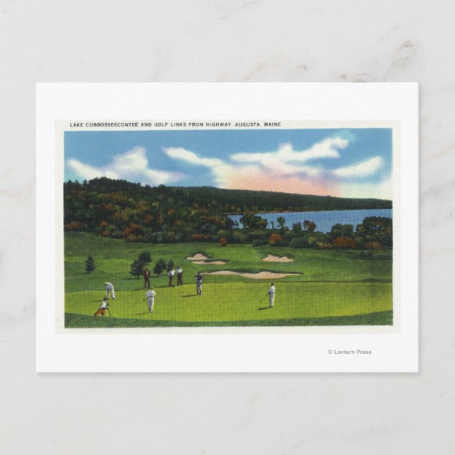 Aussicht auf den Cobbosseeconte und die Golfanlage Postkarte (Vorderseite)