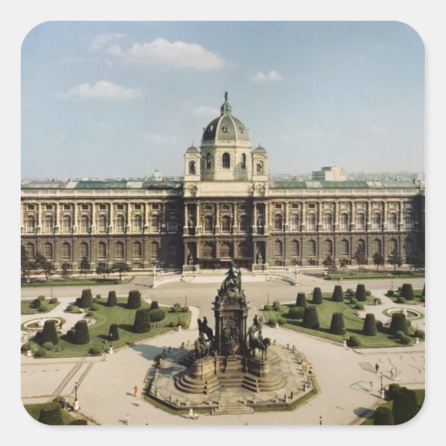 Aussicht auf den Eingang und � Quadratischer Aufkleber (Vorderseite)