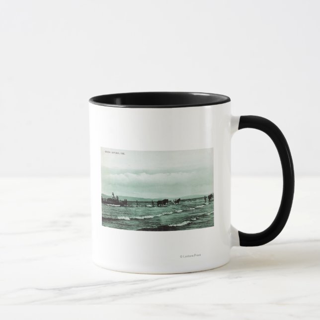 Aussicht auf den Fischfang Seine Fischen, Pferdeka Tasse (Rechts)