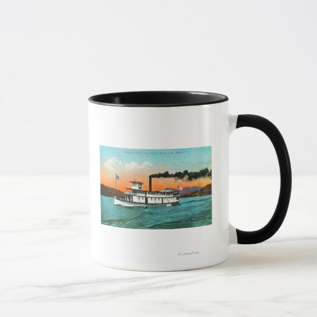 Aussicht auf den Flyer von Dampfbad am See Tasse (Rechts)