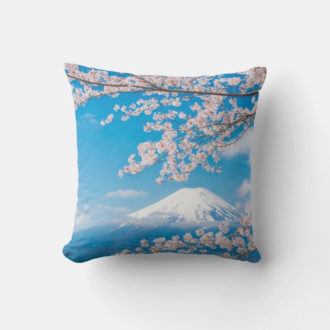 Aussicht auf den Fuji mit Kirschblüten Kissen (Vorderseite)
