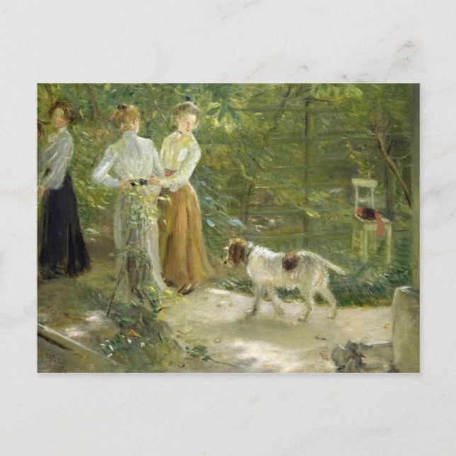 Aussicht auf den Garten des Künstlers mit seinen T Postkarte (Vorderseite)
