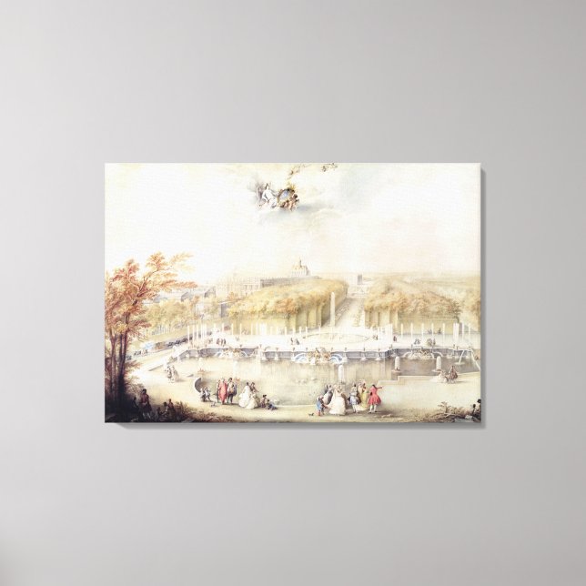 Aussicht auf den Garten und das Schloss von Versai Leinwanddruck (Vorderseite)