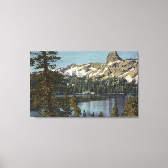 Aussicht auf den George & High Lake Sierra Leinwanddruck (Vorderseite)