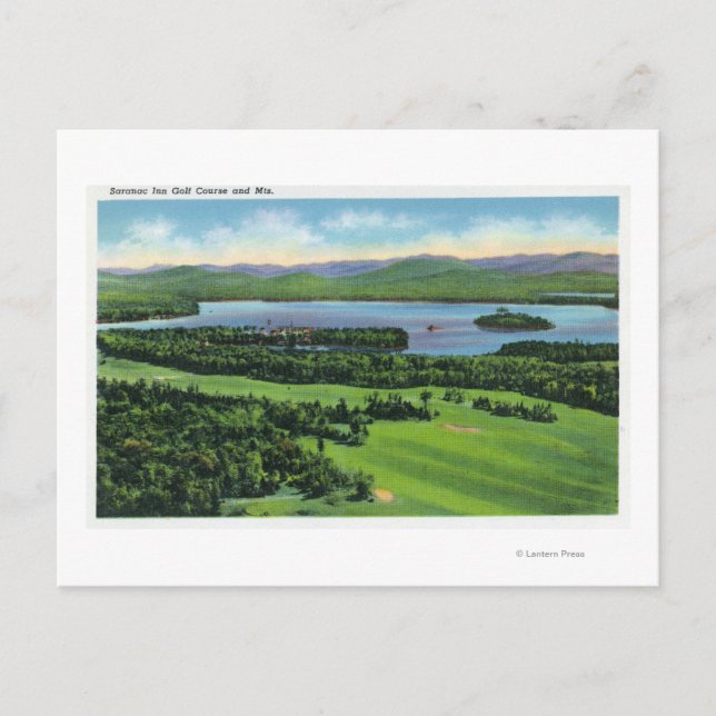 Aussicht auf den Golfplatz von Saranac Inn Postkarte (Vorderseite)