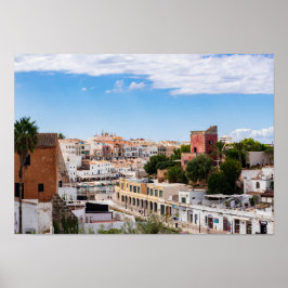 Aussicht auf den Hafen und die Stadt Ciutadella - Poster