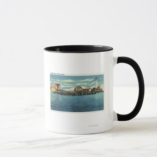 Aussicht auf den Hafen von Boston und den Leuchttu Tasse (Rechts)