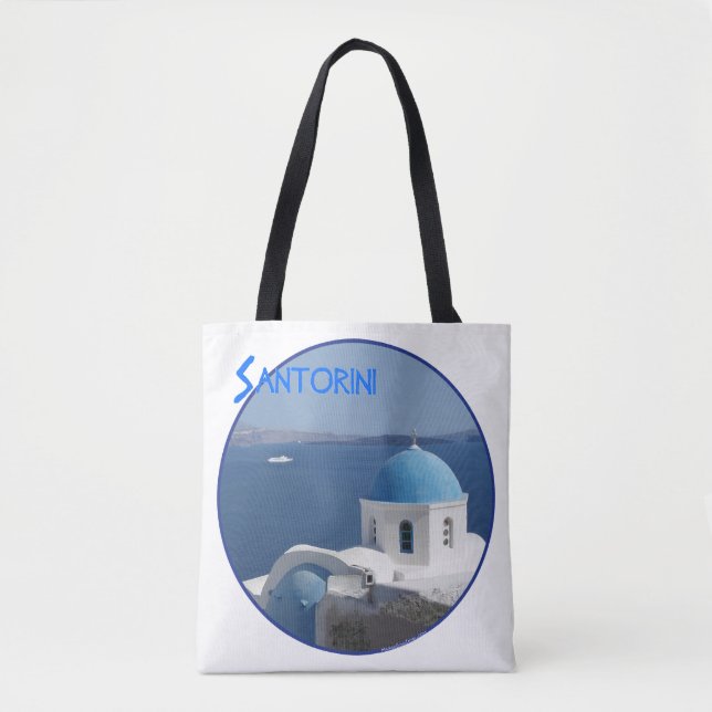 Aussicht auf den Hafen von Santorini Tasche (Vorderseite)