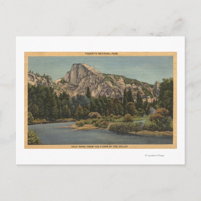 Aussicht auf den Halbkuppel aus dem Valley Floor Postkarte (Vorderseite)