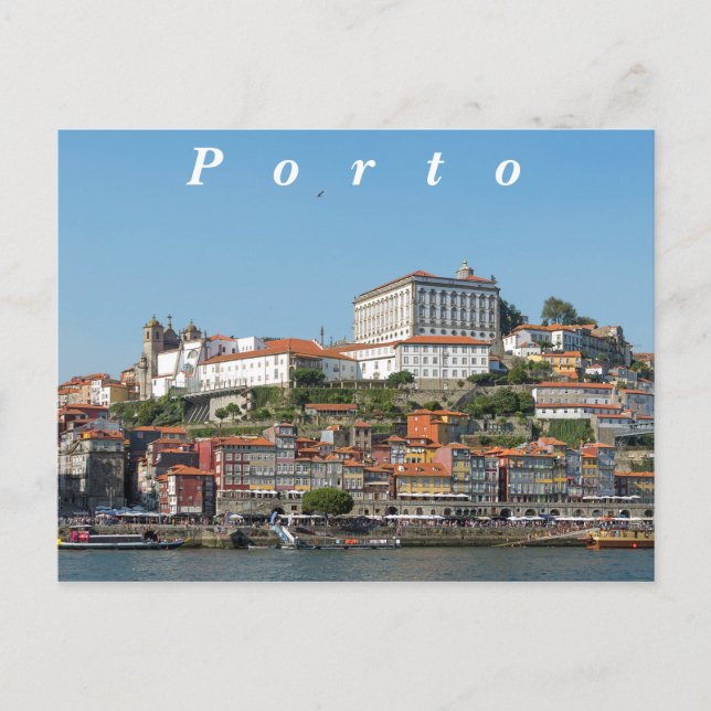 Aussicht auf den historischen Teil von Porto. Postkarte (Vorderseite)