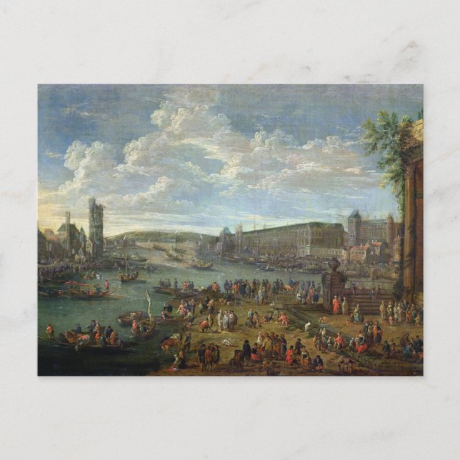 Aussicht auf den Louvre und die Tour de Nesles Postkarte (Vorderseite)
