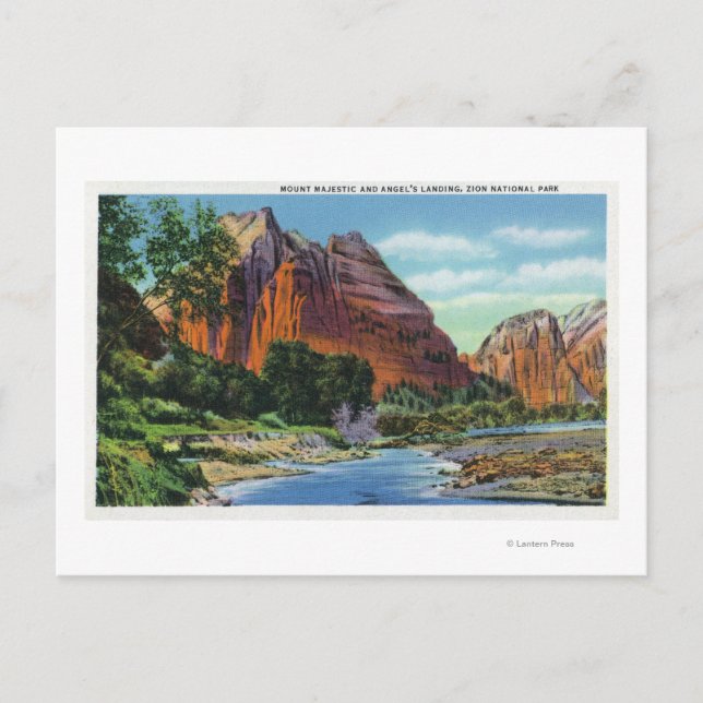 Aussicht auf den Monte Majestic und die Landung vo Postkarte (Vorderseite)