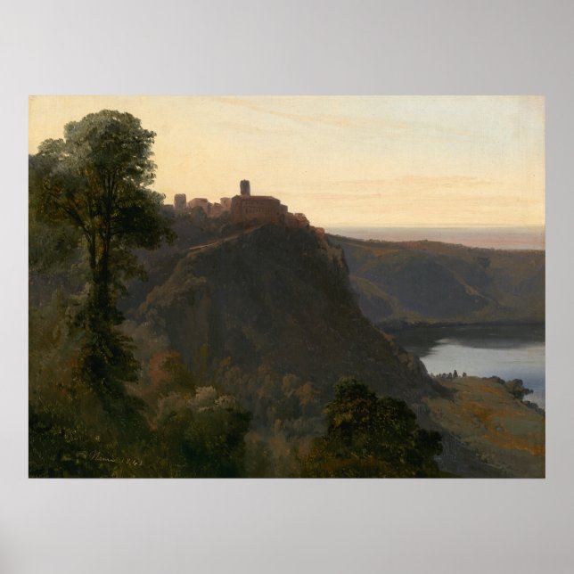 Aussicht auf den Nemi-See - Jules Coignet Kunst, K Poster (Vorne)