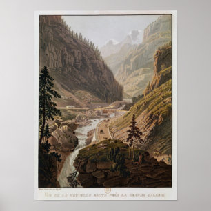 Aussicht auf den neuen Simplon-Pass, 1811 Poster