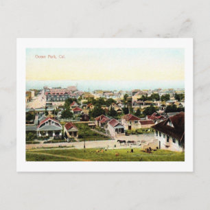 Aussicht auf den Ocean Park, Santa Monica, CA Vint Postkarte