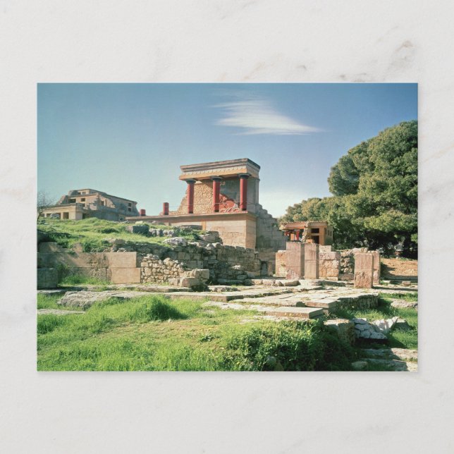 Aussicht auf den Palast von Knossos Postkarte (Vorderseite)