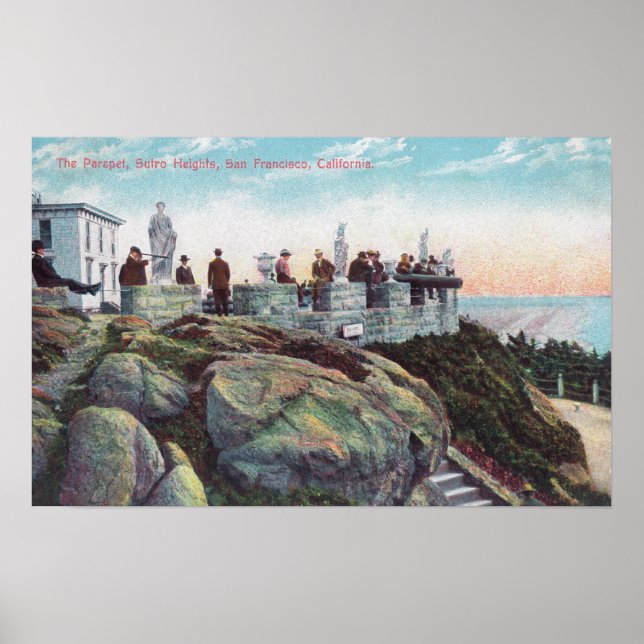 Aussicht auf den Parapet auf den Sutro-Höhen Poster (Vorne)