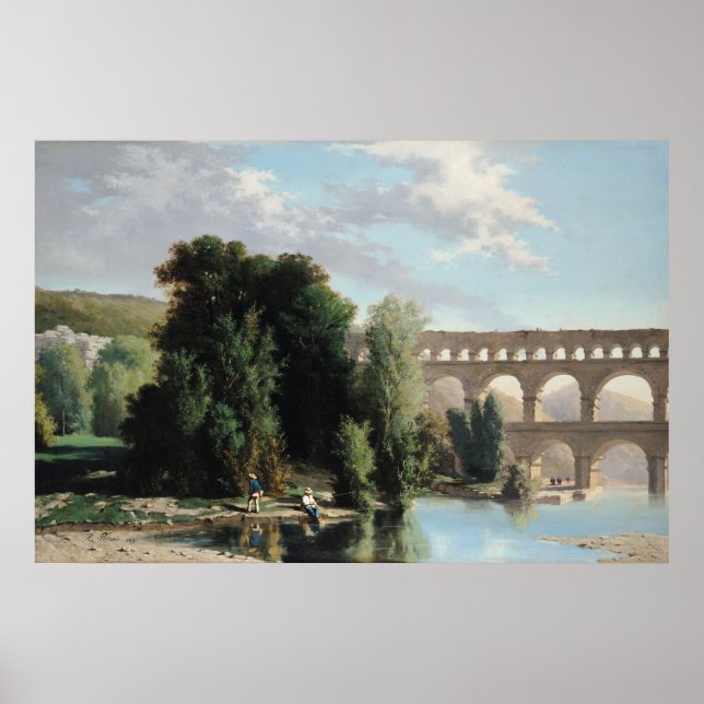 Aussicht auf den Pont du Gard, 1859 Poster (Vorne)