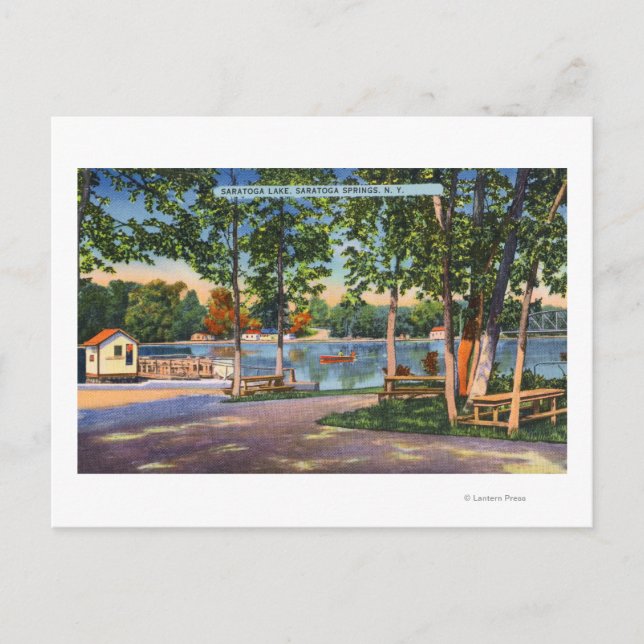 Aussicht auf den Saratoga-See Postkarte (Vorderseite)