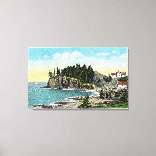 Aussicht auf den Schädelhof und den Felsen der Eul Leinwanddruck (Vorderseite)
