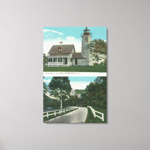 Aussicht auf den See Champlain Leuchtturm Leinwanddruck