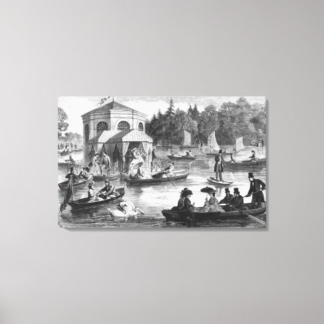 Aussicht auf den See des Hofes in Fontainebleau Leinwanddruck (Vorderseite)