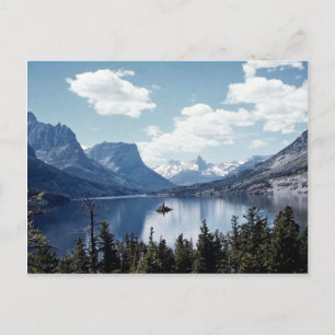 Aussicht auf den See Rocky Mountain, Glacier Natio Postkarte