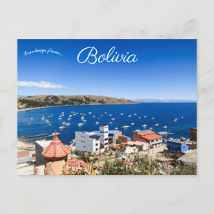 Aussicht auf den See Titicaca Copacabana Bolivien  Postkarte