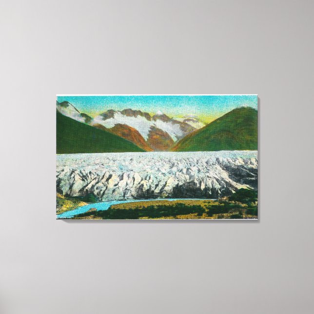 Aussicht auf den Spencer Glacier, in der Nähe von  Leinwanddruck (Vorderseite)