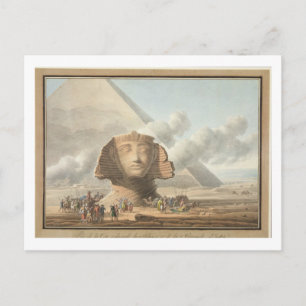Aussicht auf den Sphinx-Leiter und die Pyramide vo Postkarte