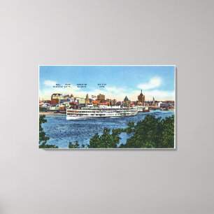 Aussicht auf den Steamer Hendrick Hudson Leinwanddruck