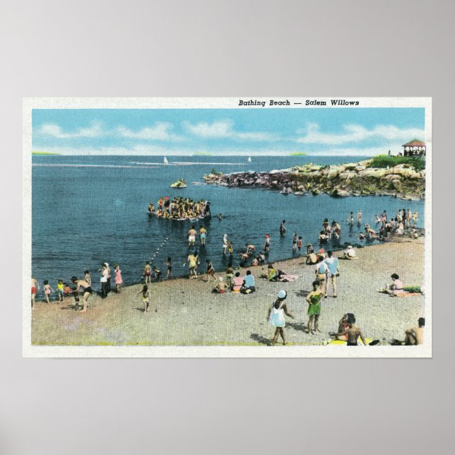 Aussicht auf den Strand von Salem Willows Poster (Vorne)