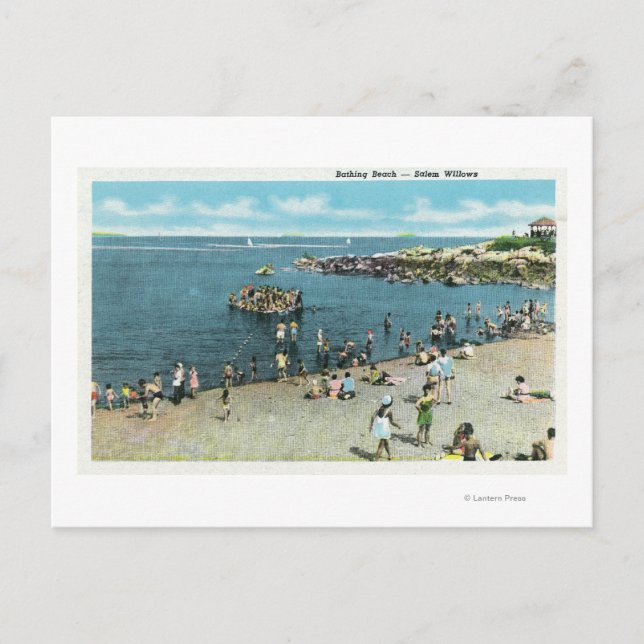 Aussicht auf den Strand von Salem Willows Postkarte (Vorderseite)