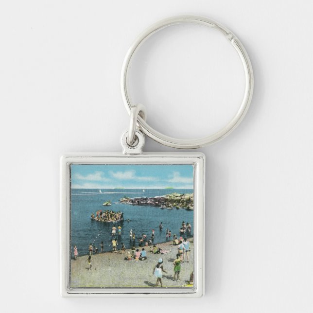 Aussicht auf den Strand von Salem Willows Schlüsselanhänger (Vorne)