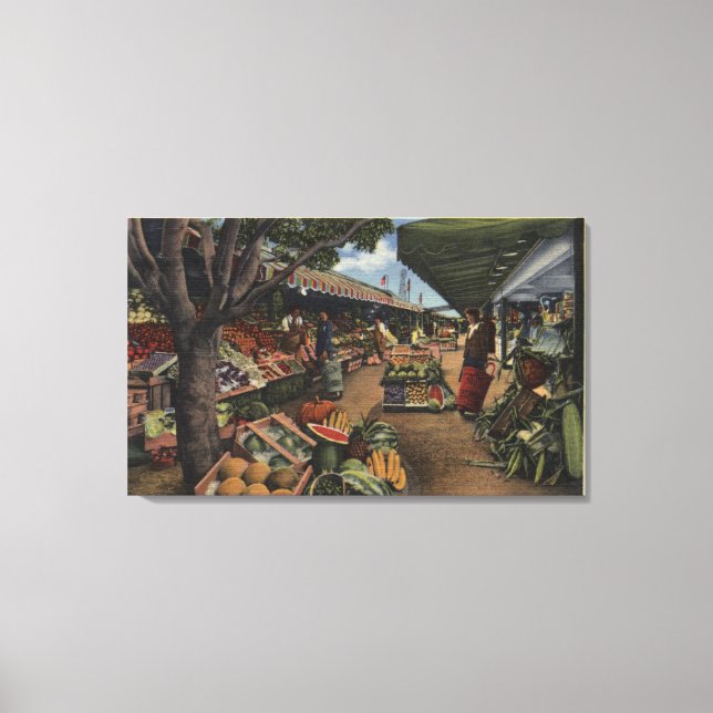 Aussicht auf den ursprünglichen Bauernmarkt Leinwanddruck (Vorderseite)