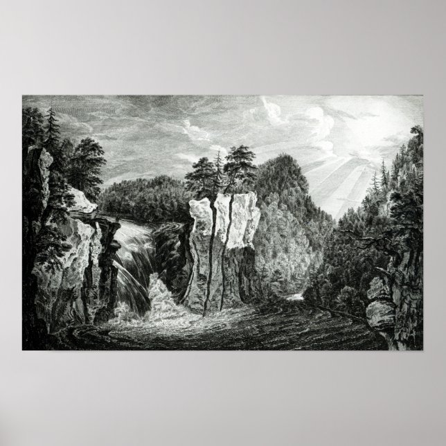 Aussicht auf den Wasserfall des Passaic River, New Poster (Vorne)