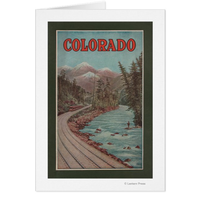 Aussicht auf den Zug am Fluss - Reiseplakat (Vorne)