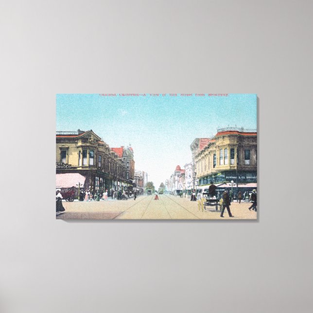 Aussicht auf die 13th Street vom BroadwayOakland,  Leinwanddruck (Vorderseite)