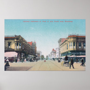Aussicht auf die 13th Street vom BroadwayOakland, Poster