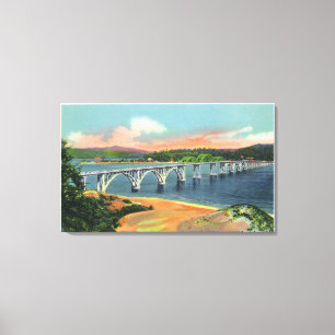 Aussicht auf die Alsea Bay Bridge Leinwanddruck