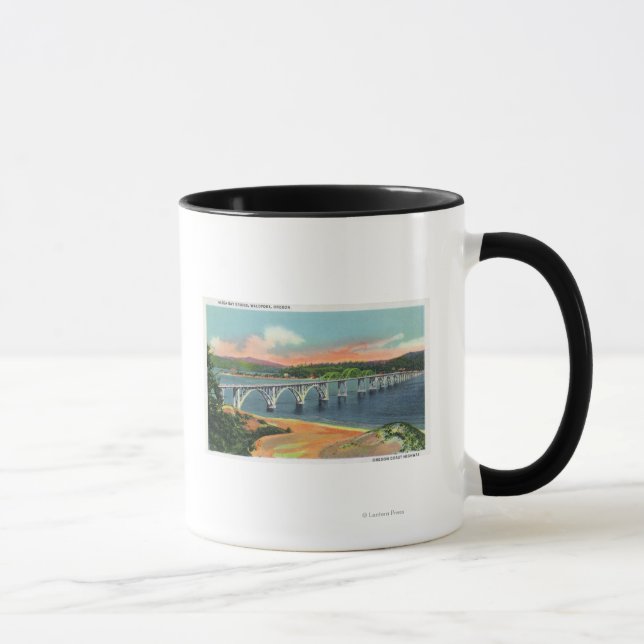 Aussicht auf die Alsea Bay Bridge Tasse (Rechts)