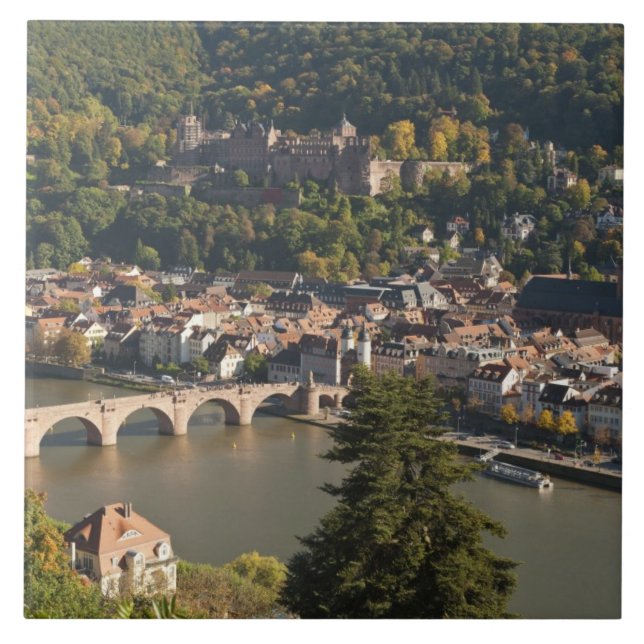 Aussicht auf die Alte Brucke oder die Alte Brücke Fliese (Vorderseite)