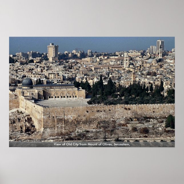 Aussicht auf die Altstadt vom Obelisk, Jerusalem, Poster (Vorne)