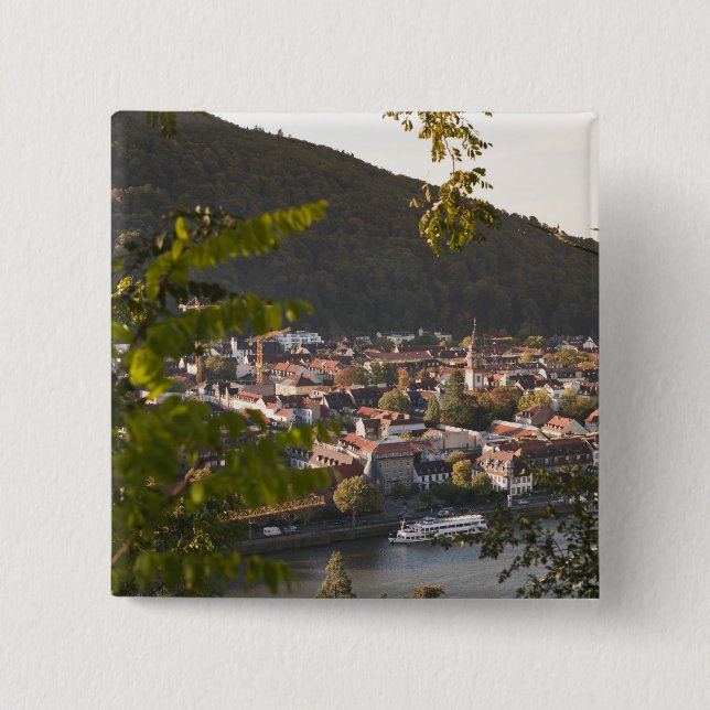Aussicht auf die Altstadt von Heidelberg Button (Vorderseite)
