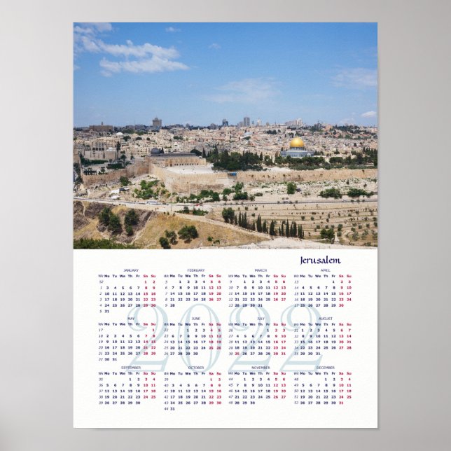 Aussicht auf die Altstadt von Jerusalem, Israel. P Poster (Vorne)